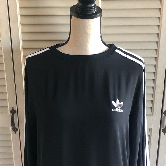 Adidas Black And White Semi Sheer Logo Shirt - Picture 2 of 7